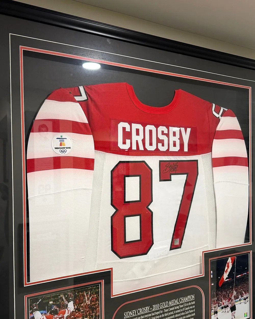 Signed and framed Team Canada hockey jersey from the Relic Roster founder's collection